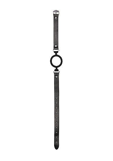 Shots - Ouch! B&W - Silicone Ring Gag w Adjustable Bonded Leather Straps