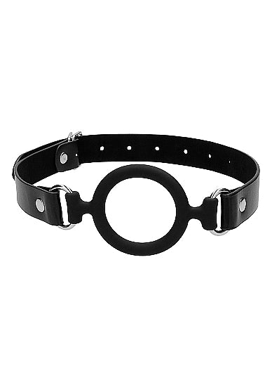 Shots - Ouch! B&W - Silicone Ring Gag w Adjustable Bonded Leather Straps