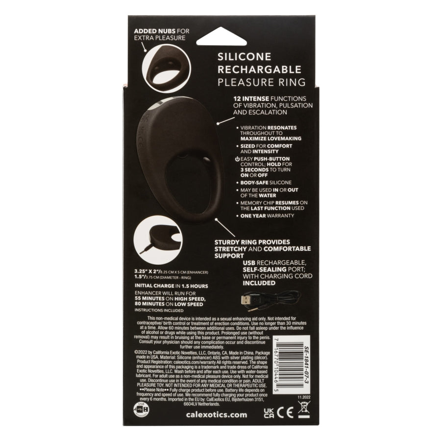 Couple's Enhancers Silicone Rechargeable Pleasure Ring