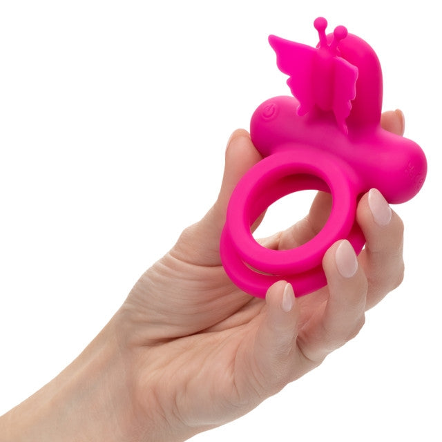 Couple's Enhancers Silicone Rechargeable Butterfly Dual Ring