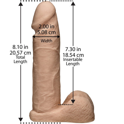 Vac-U-Lock - 8 Inch ULTRASKYN Cock w Ultra Harness