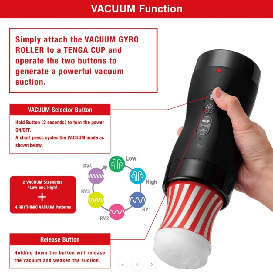 Tenga Vacuum Gyro Roller Set including One Standard Rolling Cup w AC Adapter