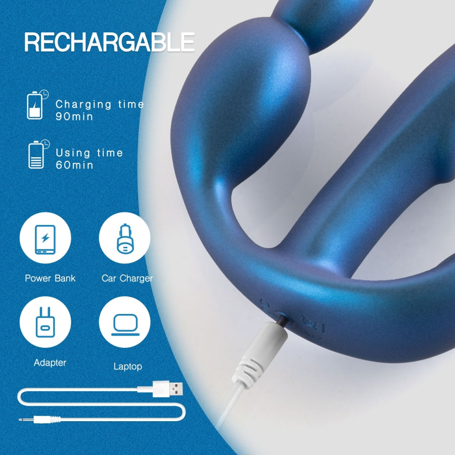 Wearable Anal Vibrator Metallic Color