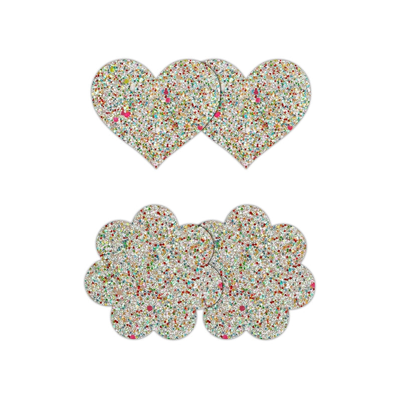 NS - Pretty Pasties - Heart & Flower - Glow - 2 Pair