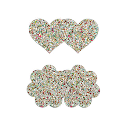 NS - Pretty Pasties - Heart & Flower - Glow - 2 Pair