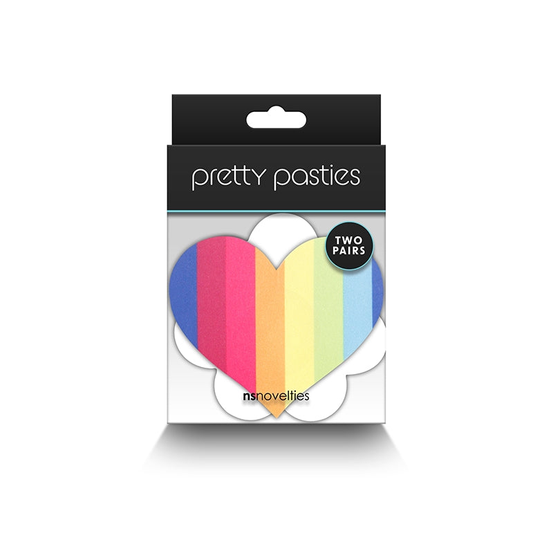 NS - Pretty Pasties - Pride Heart & Flower - Rainbow - 2 Pair