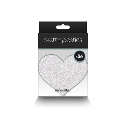 NS - Pretty Pasties - Glitter Hearts - Red/Silver - 2 Pair