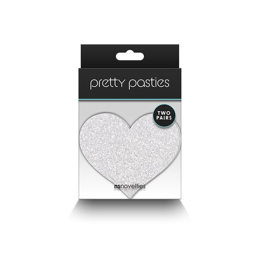 NS - Pretty Pasties - Glitter Hearts - Red/Silver - 2 Pair