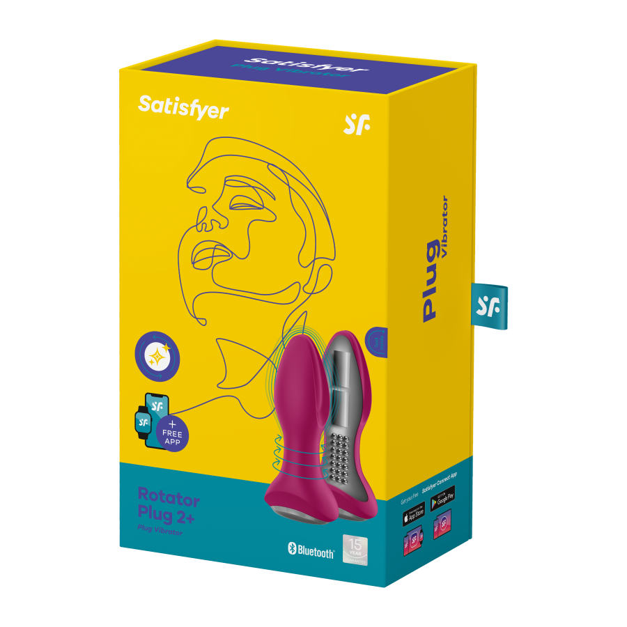 Satisfyer Rotator Plug 2+ Fuschia