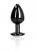 Shots - Ouch! - Round Gem Butt Plug - Gunmetal / Diamond - Large