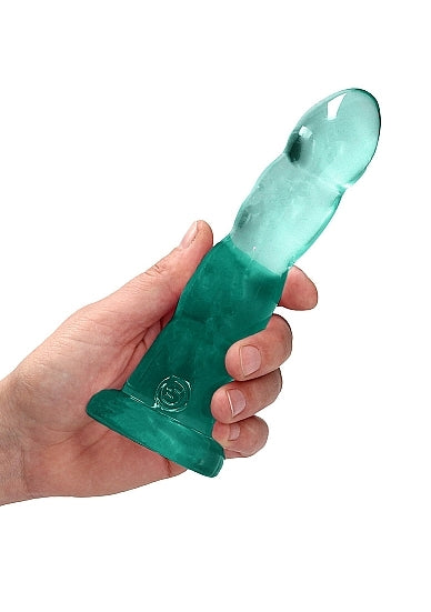 Shots - RealRock - Non Realistic Dildo with Suction Cup - 7''/ 17 cm - Turquoise