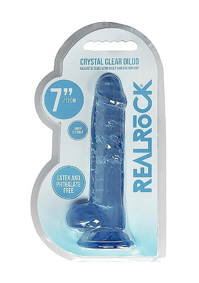 Shots - RealRock - Realistic Dildo with Balls 7"/19cm - Blue