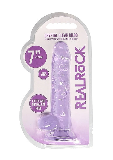 Shots - RealRock - Realistic Dildo with Balls 7"/19cm - Purple