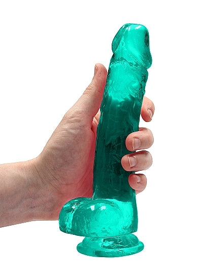 Shots - RealRock - Realistic Dildo with Balls 8"/21cm - Turquoise