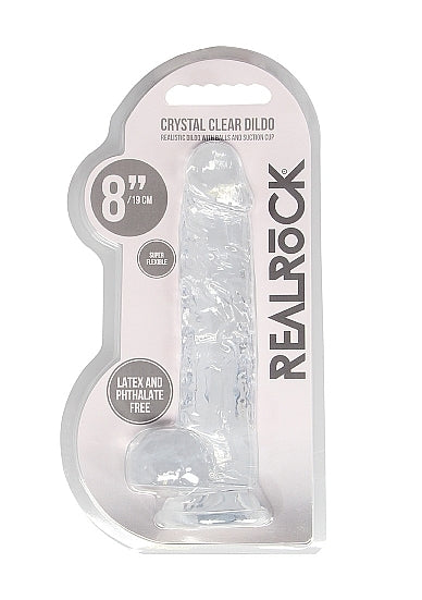 Shots - RealRock - Realistic Dildo with Balls 8"/21cm - Clear
