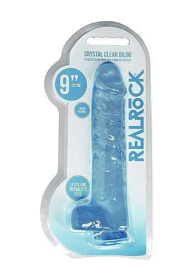 Shots - RealRock - Realistic Dildo with Balls 9"/25cm - Blue