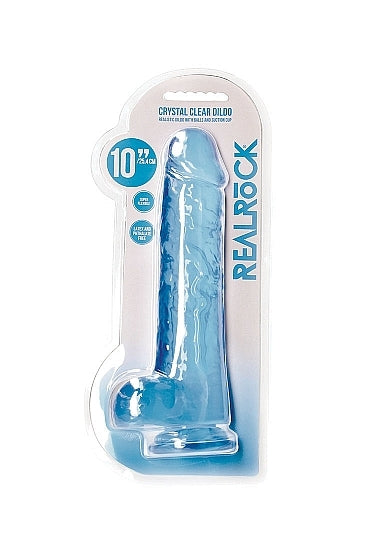 Shots - RealRock - Realistic Dildo with Balls 10"/25.4cm - Blue