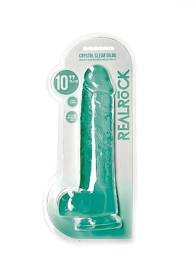Shots - RealRock - Realistic Dildo with Balls 10"/25.4cm - Turquoise