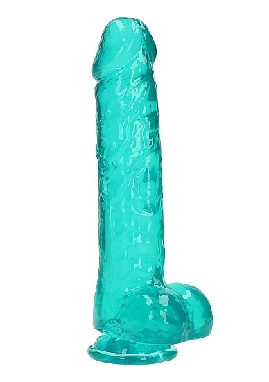 Shots - RealRock - Realistic Dildo with Balls 10"/25.4cm - Turquoise