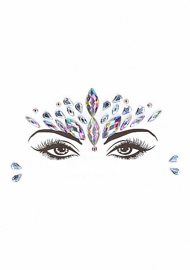 Shots - Dazzling Crowned Face Bling Sticker - Opal