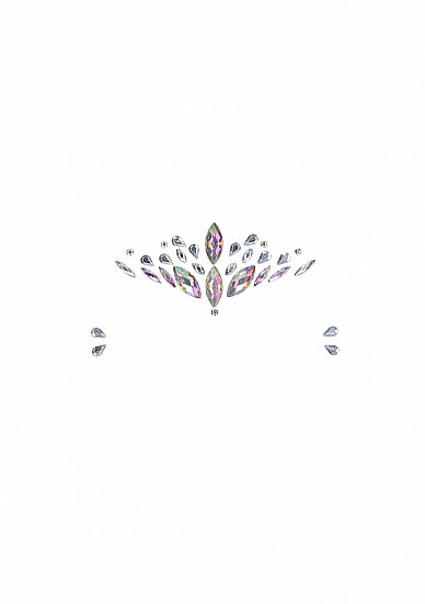 Shots - Dazzling Crowned Face Bling Sticker - Opal