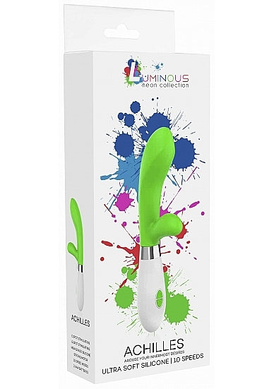 Shots - Achilles Ultra Soft Silicone 10 Speed Dual Motor Vibrator - Green