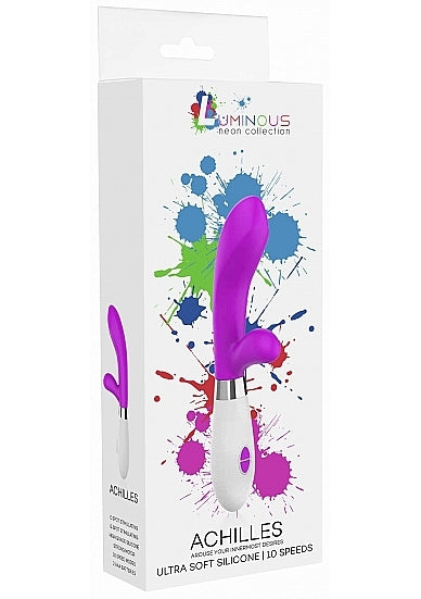 Shots - Achilles Ultra Soft Silicone 10 Speed Dual Motor Vibrator - Fuchsia