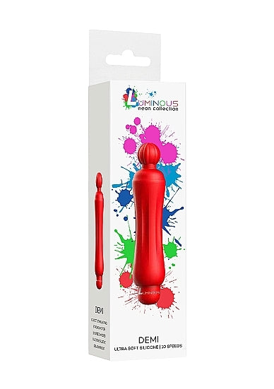 Shots - Demi 10-Speed ABS Bullet w Ultra Soft Silicone Sleeve - Red