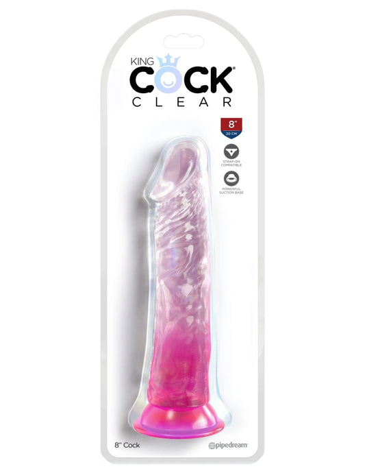 King Cock Clear 8" Cock - Pink