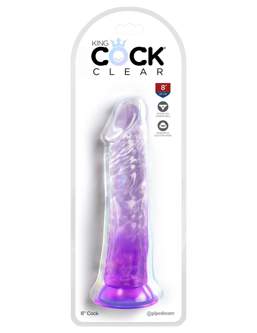 King Cock Clear 8" Cock - Purple