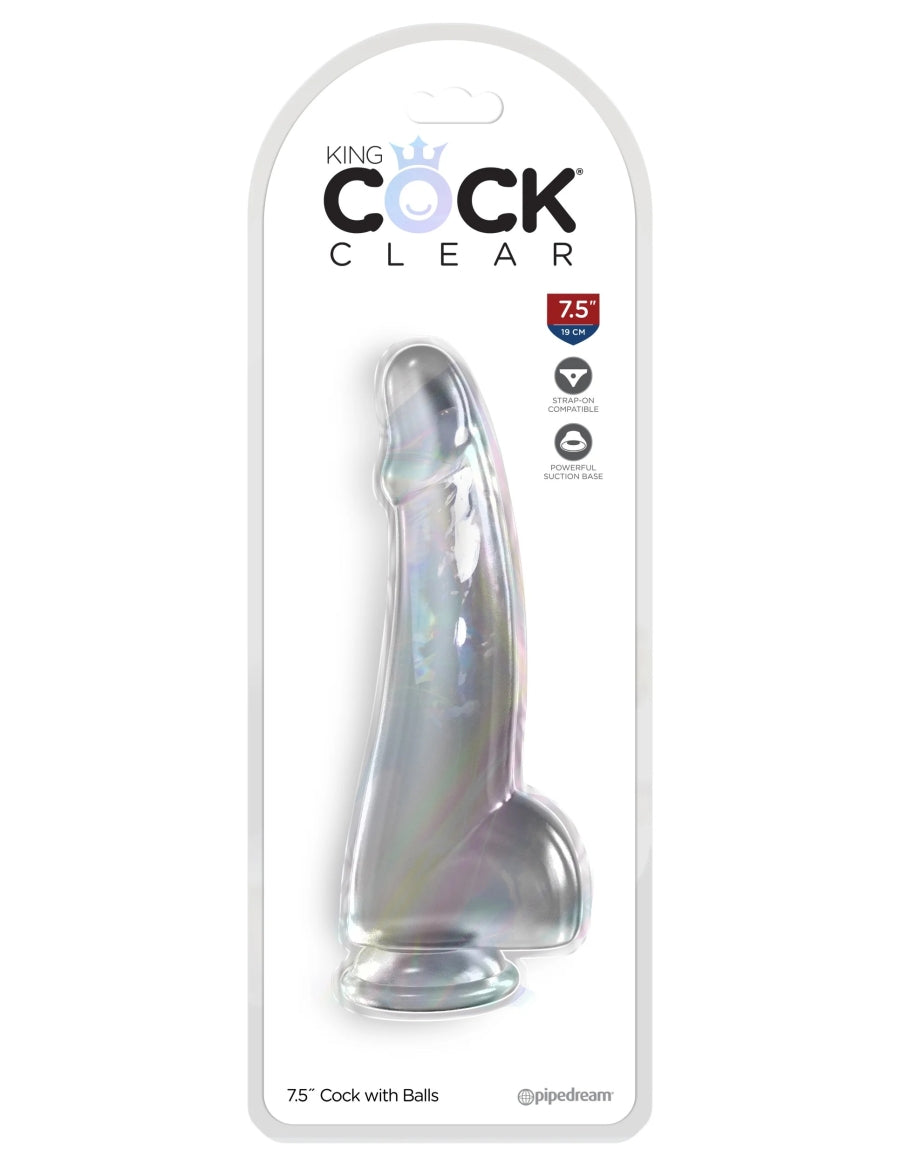 King Cock Clear 7.5" Cock with Balls