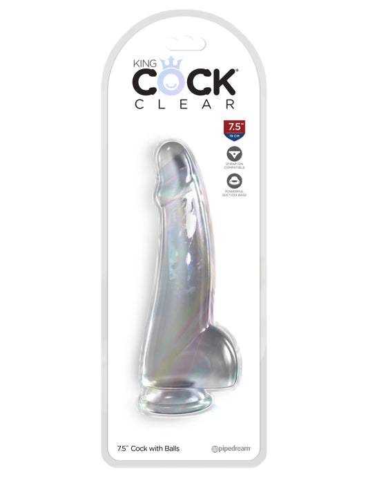 King Cock Clear 7.5" Cock with Balls