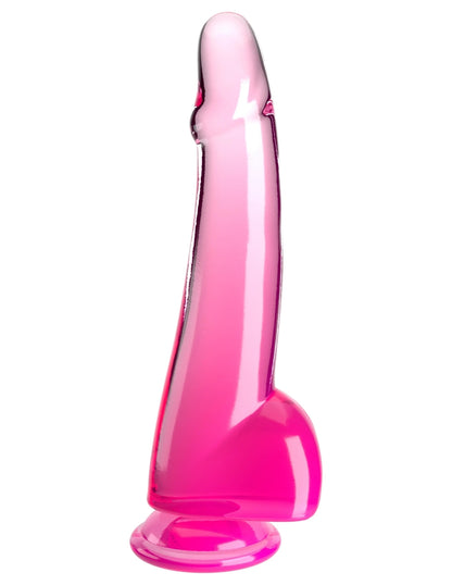 King Cock Clear 10" Cock with Balls - Pink