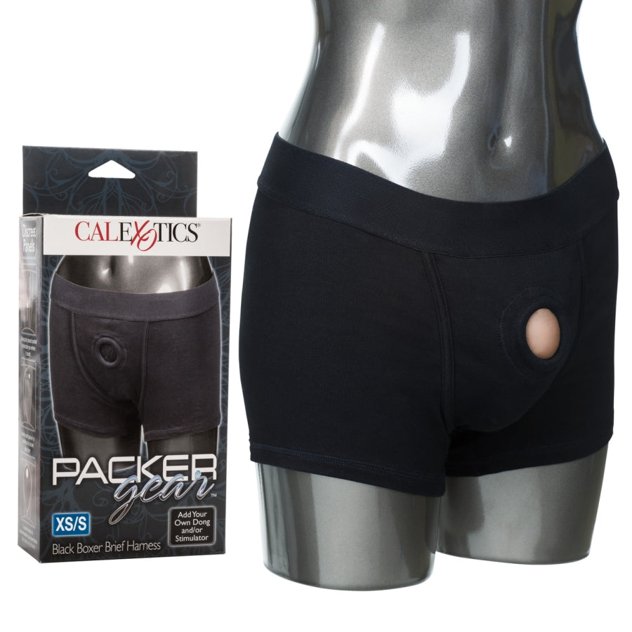 Packer Gear Black Boxer Brief Harness - XS/S