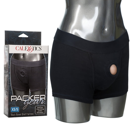 Packer Gear Black Boxer Brief Harness - XS/S