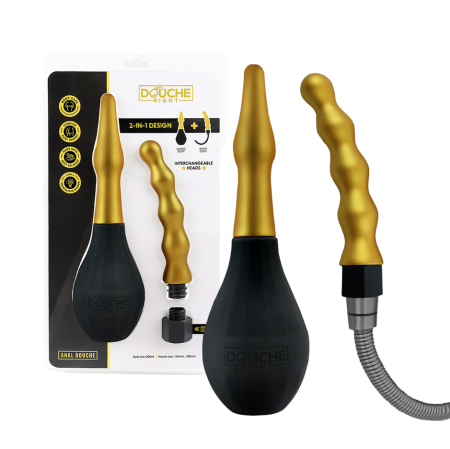 DoucheRight 2 in 1 Design Anal Douche w Interchangeable Heads