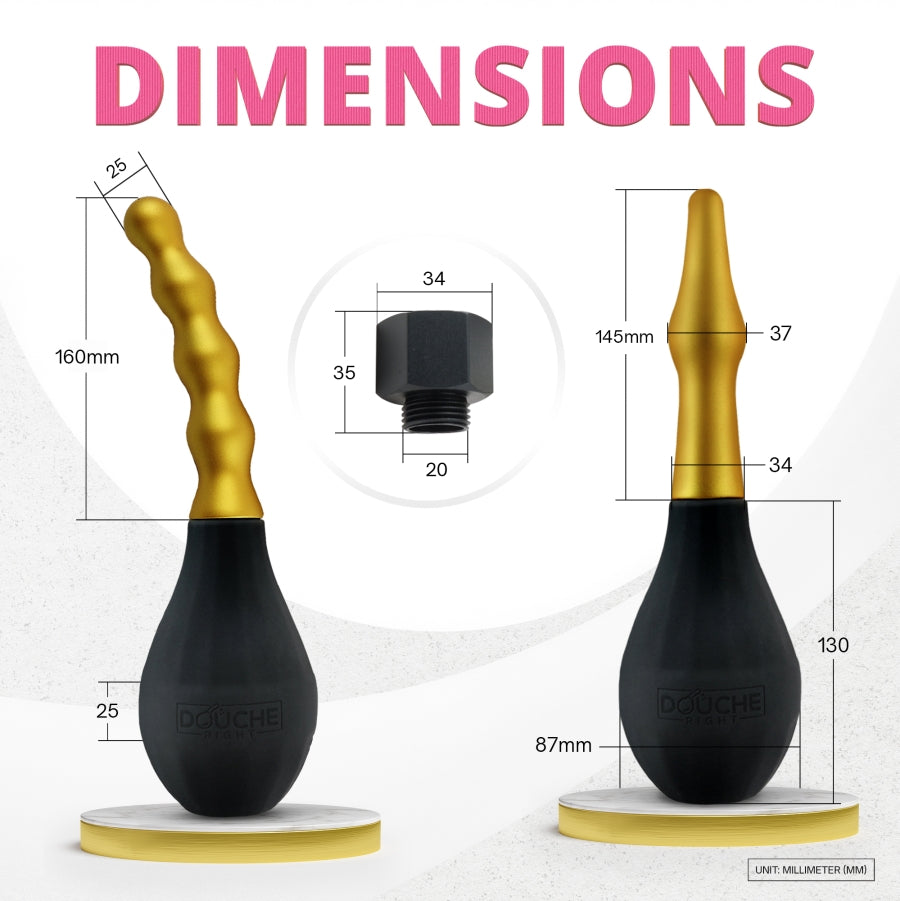 DoucheRight 2 in 1 Design Anal Douche w Interchangeable Heads