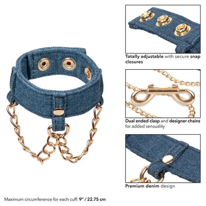 Ride 'Em Premium Denim Collection Wrist Cuffs