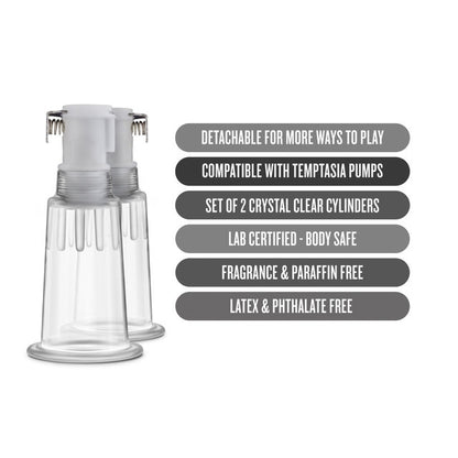 Blush - Temptasia - Nipple Pumping Cylinders Set of 2 (0.75" Diameter)