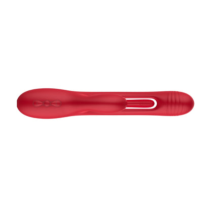 Rabbit Vibrator with Flapping Stimulation Rose Red