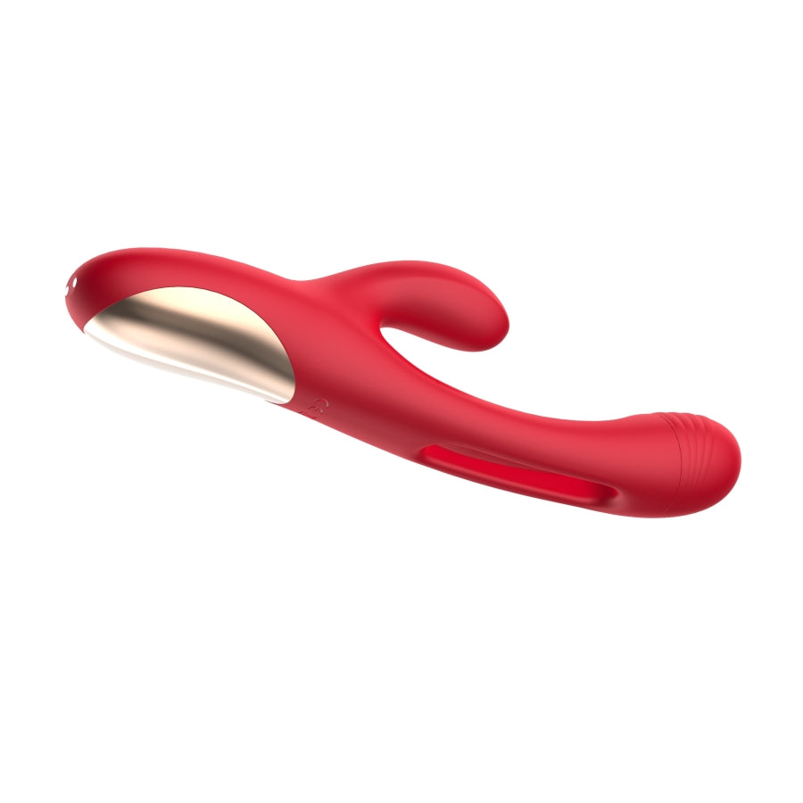 Rabbit Vibrator with Flapping Stimulation Rose Red