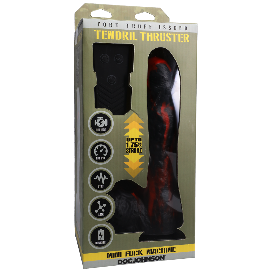Fort Troff - Tendril Thruster Mini Fuck Machine Rechargeable Silicone w Remote Red, Black