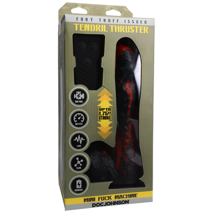 Fort Troff - Tendril Thruster Mini Fuck Machine Rechargeable Silicone w Remote Red, Black