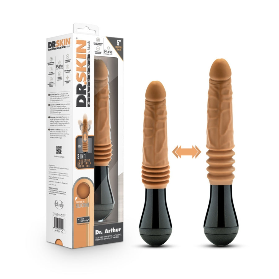 Blush - Dr. Skin Silicone - Dr. Arthur - Thrusting Gyrating Vibrating Dildo Tan
