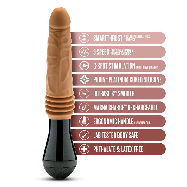 Blush - Dr. Skin Silicone - Dr. Arthur - Thrusting Gyrating Vibrating Dildo Tan