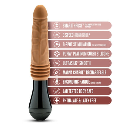 Blush - Dr. Skin Silicone - Dr. Arthur - Thrusting Gyrating Vibrating Dildo Tan