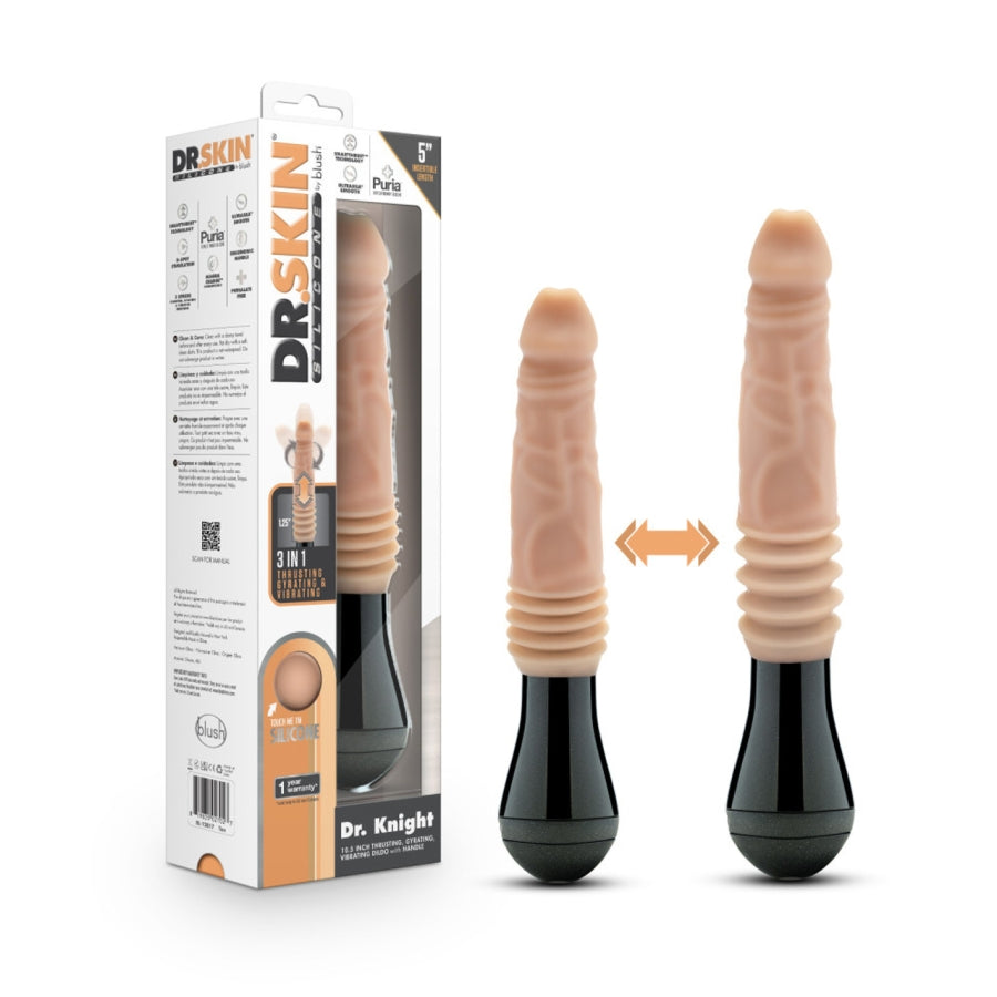 Blush - Dr. Skin Silicone - Dr. Knight - Thrusting Gyrating Vibrating Dildo Beig
