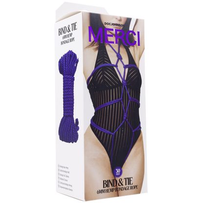Merci - Bind & Tie - 6mm Hemp Bondage Rope - 30 Feet - Violet
