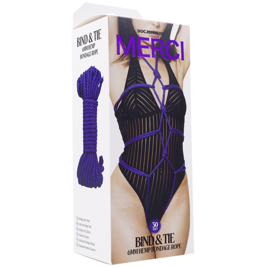 Merci - Bind & Tie - 6mm Hemp Bondage Rope - 30 Feet - Violet