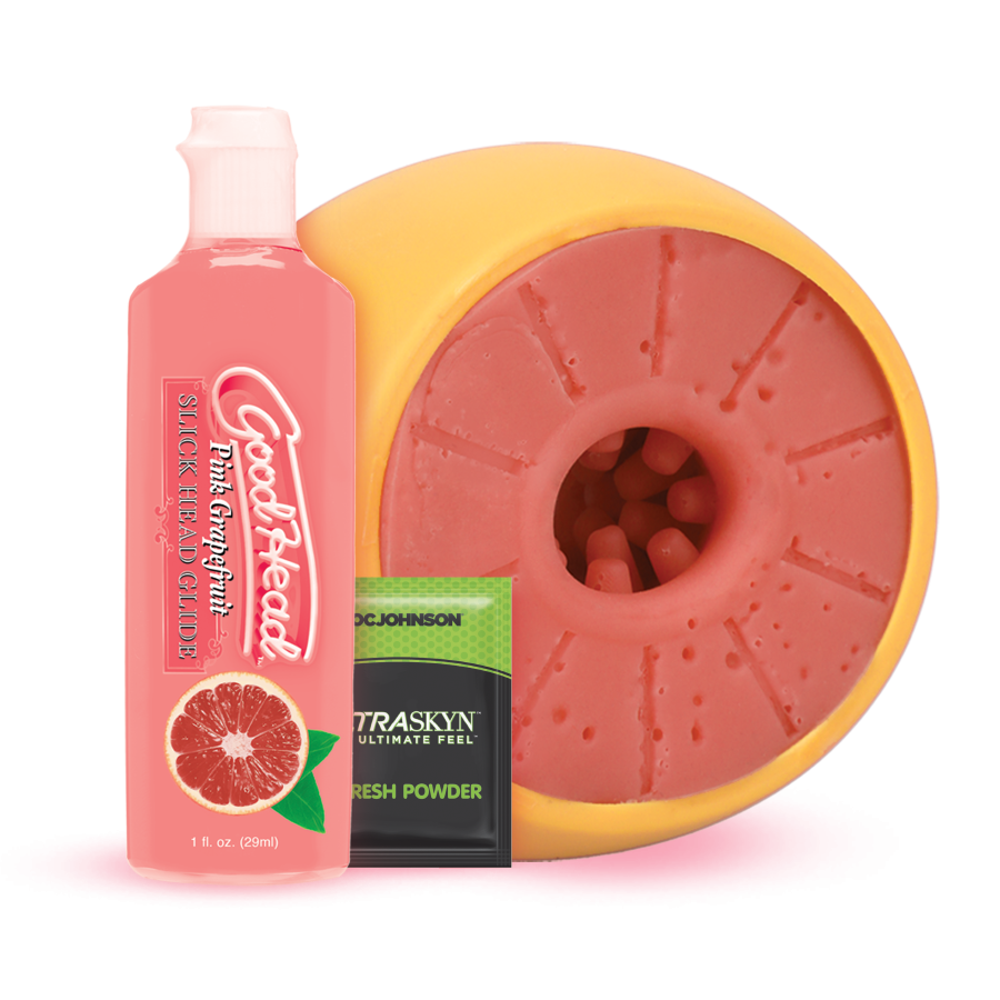GoodHead - Grapefruit Blowjob Set - Yellow/Pink